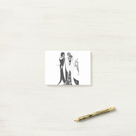 John en Salome, van Aubrey Beardsley.. HD Post-it® Notes (Op bureau)