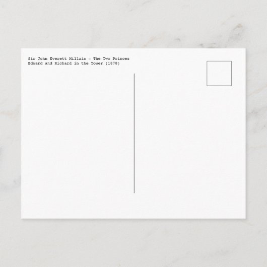 John Everett Millais - Het Twee Prinsen Briefkaart (Achterkant)