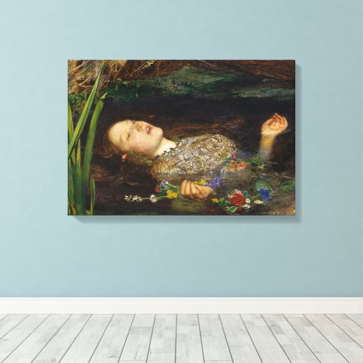 John Everett Millais - Ophelia Canvas Afdruk (Insitu (Houten vloer))