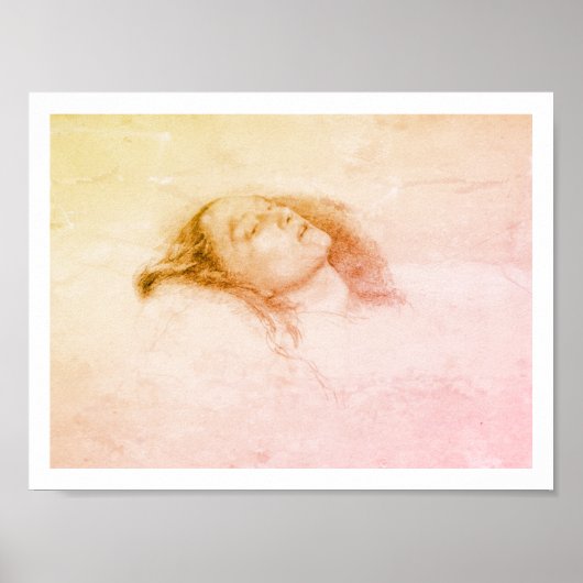 John Everett Millais - Ophelia (concept studie) Poster (Voorkant)
