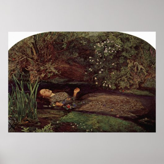 John Everett Millais - Ophelia Poster (Voorkant)