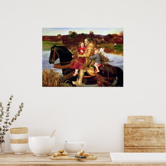 John Everett Sir Isumbras bij de Ford Poster (Keuken)