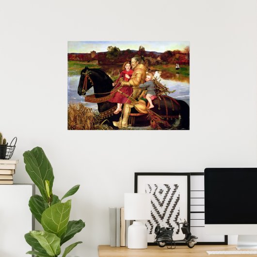 John Everett Sir Isumbras bij de Ford Poster (Thuiskantoor)