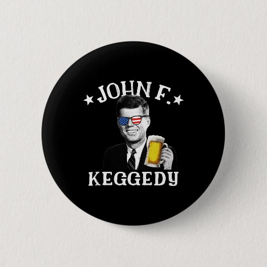 John F. Keggedy Dronken President Kennedy Jfk 4e V Ronde Button 5,7 Cm (Voorkant)