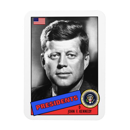 John F. Kennedy Baseball Card Magneet (Verticaal)