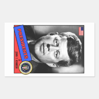 John F. Kennedy Baseball Card Rechthoekige Sticker