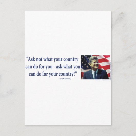 John F Kennedy Briefkaart (Voorkant)