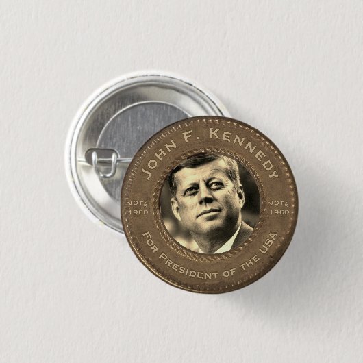 John F. Kennedy Campaign Button (Voorkant /achterkant)