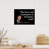 John F. Kennedy citaat over vrijheid Poster (Keuken)
