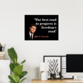 John F. Kennedy citaat over vrijheid Poster (Thuiskantoor)