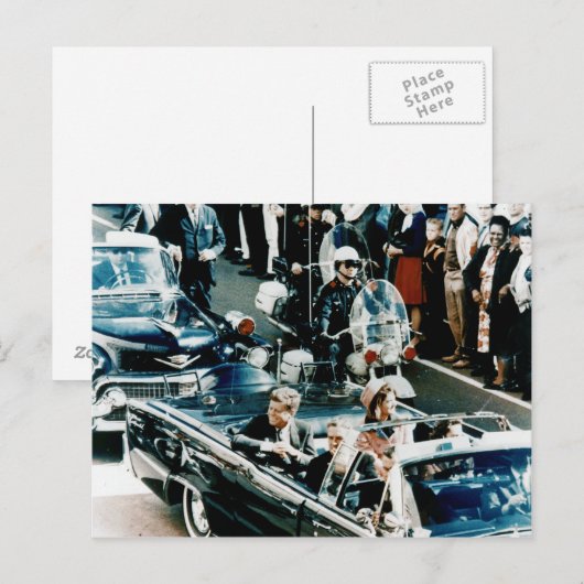 John F Kennedy en Jackie in de Motorcade Dallas Briefkaart (Voorkant / Achterkant)