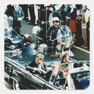 John F Kennedy en Jackie in de Motorcade Dallas Vierkante Sticker