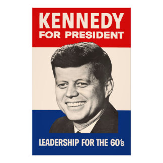 John F. Kennedy for President JFK Campaign Foto Afdruk