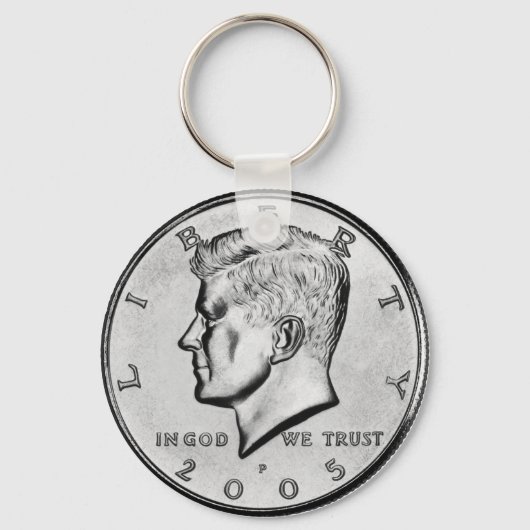 John F Kennedy Half Dollar Coin sleutelketen. Sleutelhanger (Voorkant)