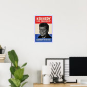 John F Kennedy halve toon poster (Thuiskantoor)