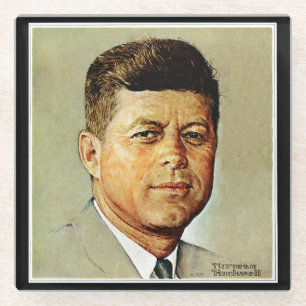 John F. Kennedy in MEMORIAM 2 Glazen Onderzetter