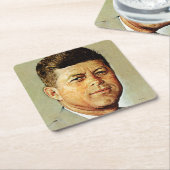 John F. Kennedy IN MEMORIAM 2 Kartonnen Onderzetters (Schuin)