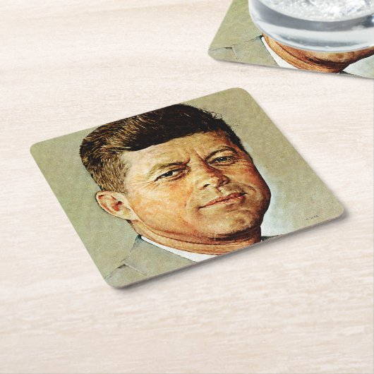 John F. Kennedy IN MEMORIAM 2 Kartonnen Onderzetters (Schuin)