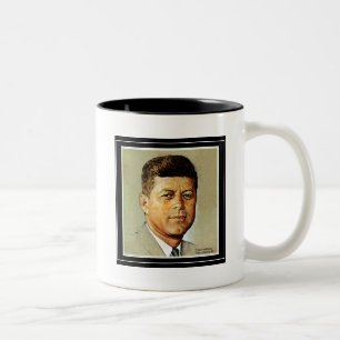 John F. Kennedy in MEMORIAM 2 Tweekleurige Koffiemok