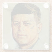 John F. Kennedy in MEMORIAM Glazen Onderzetter (Achterkant)