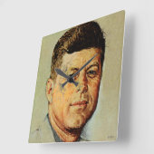 John F. Kennedy in MEMORIAM Vierkante Klok (Hoek)