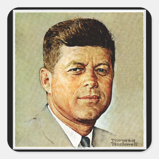 John F. Kennedy IN MEMORIAM Vierkante Sticker (Voorkant)