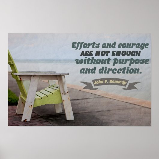 John F. Kennedy Inspirerend citaat "Doel" Poster (Voorkant)