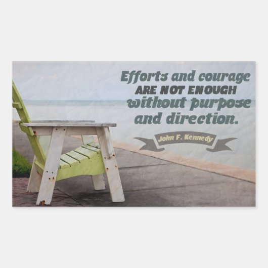 John F. Kennedy Inspirerend citaat "Doel" Rechthoekige Sticker (Voorkant)