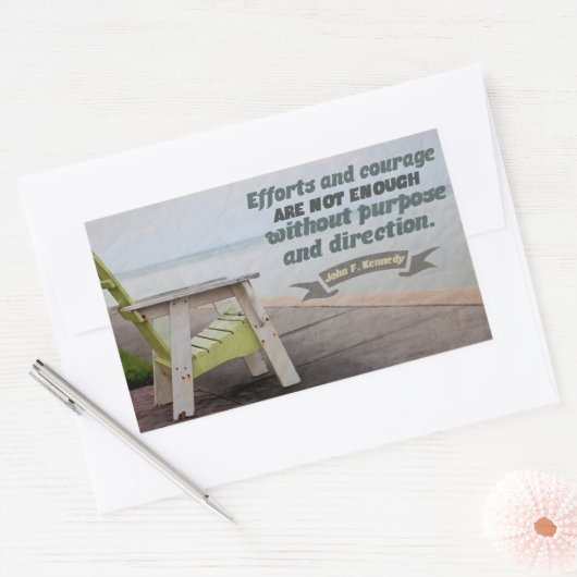 John F. Kennedy Inspirerend citaat "Doel" Rechthoekige Sticker (Envelop)