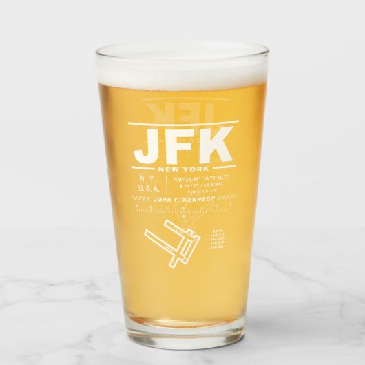 John F. Kennedy International Airport JFK Glas (Voorkant gevuld)