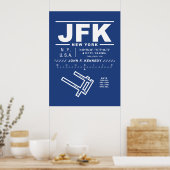 John F. Kennedy International Airport JFK Poster (Keuken)