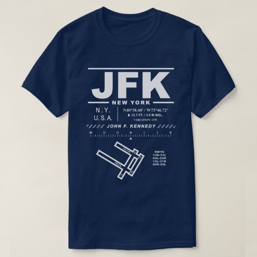 John F. Kennedy International Airport JFK T-shirt (Design voorkant)