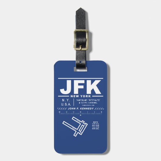 John F Kennedy Int'l Airport JFK Bagagelabel (Voorkant verticaal)