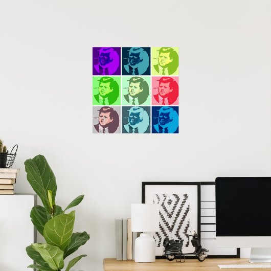 John F Kennedy/JFK Pop Art Poster (Thuiskantoor)