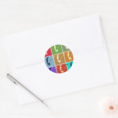 John F Kennedy/JFK Pop Art Ronde Sticker (Envelop)
