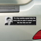 JOHN F. KENNEDY Kant Help arme kantelen sparen rij Bumpersticker (Op auto)