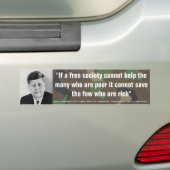 JOHN F. KENNEDY Kant Help arme kantelen sparen rij Bumpersticker (Op auto)