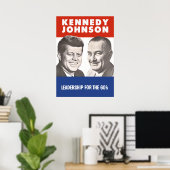 John F. Kennedy & Lyndon B Johnson Campaign 1960 Poster (Thuiskantoor)