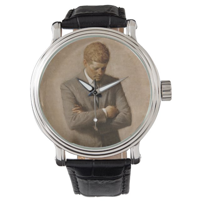John F Kennedy Officieel portret Horloge (Voorkant)