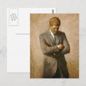 John F Kennedy Officieel portret van Aaron Shikler Briefkaart (Voorkant / Achterkant)