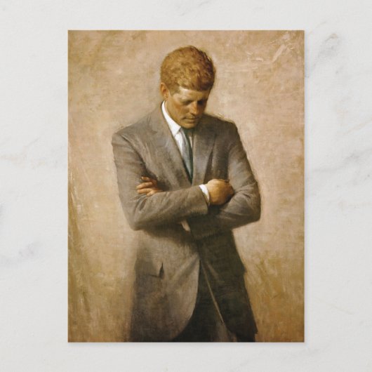 John F Kennedy Officieel portret van Aaron Shikler Briefkaart (Voorkant)