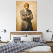 John F Kennedy Officieel portret van Aaron Shikler Canvas Afdruk (Insitu (Slaapkamer))