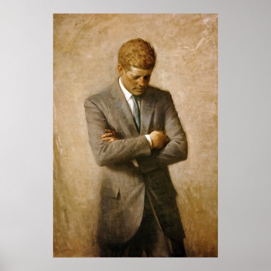 John F Kennedy Officieel portret van Aaron Shikler Poster (Voorkant)
