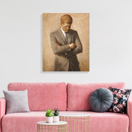John F. Kennedy Officiële portret Canvas Afdruk (Insitu (Woonkamer))