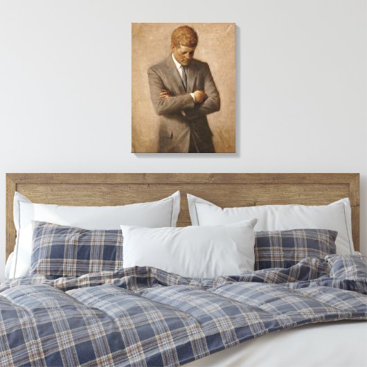 John F. Kennedy Officiële portret Canvas Afdruk (Insitu (Slaapkamer))