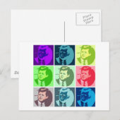 John F Kennedy Pop Art Briefkaart (Voorkant / Achterkant)