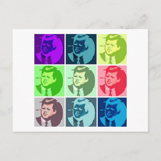 John F Kennedy Pop Art Briefkaart (Voorkant)