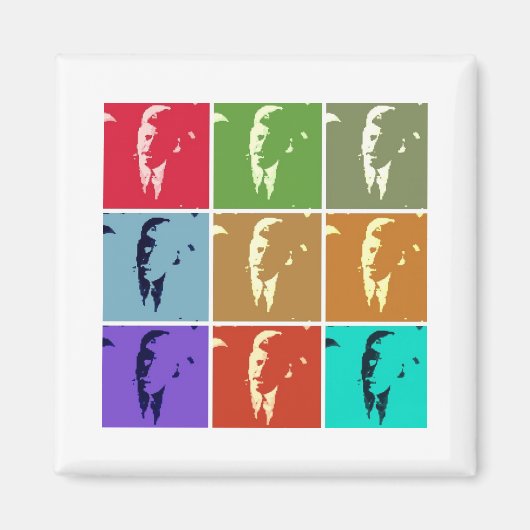 John F Kennedy Pop Art Magneet (Voorkant)
