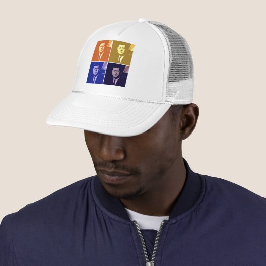 John F Kennedy Pop Art Trucker Pet (In situ)