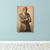 John F. Kennedy Portrait Canvas Afdruk (Insitu (Houten vloer))
